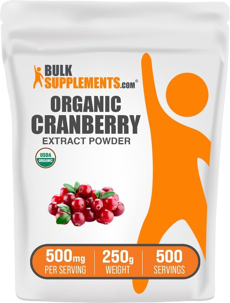BulkSupplements.com Polvere di estratto di mirtillo organico - Polvere di aromatizzante di mirtillo organico, Fonte di Vaccinium Macrocarpon Fruit - Vegan & Gluten Free, 500mg per Serving, 250g (8.8 oz) (Pack of 1)