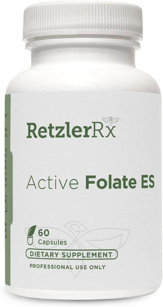 OrmoneSynergy Active Folate ES - 5-MTHF - 10.000 mcg (10 mg) per Serving - 5-MTHF (come 5-metiltetraidrofolato) - Folato Bioattivo come Quatrefolic® - 60 Caps di Veg