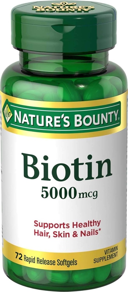 Bounty Biotin 5000 mcg Liquid Softgels 72 ea (Pacchetto di 5)