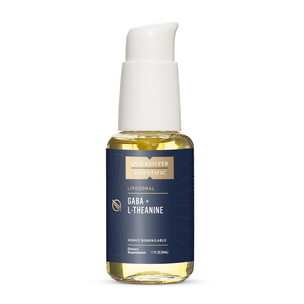 Quicksilver Scientific Liposomal GABA + L Theanine - Calm, Stress Response & Brain Support - Biodisponibile GABA Supplement con L Theanine 100mg (1.7oz/50ml)