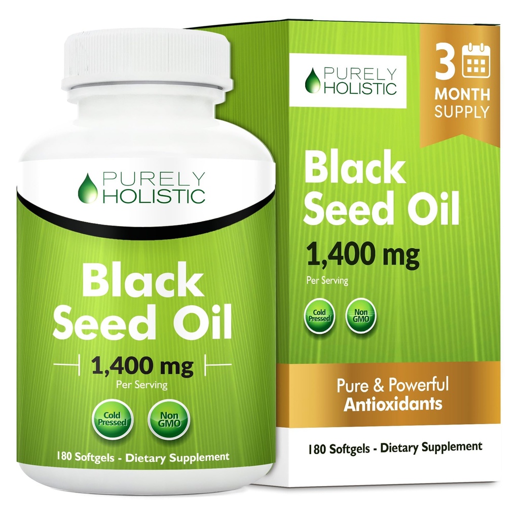 Capsule di olio di semi neri 1400mg, 180 Softgels, 3 mesi di alimentazione - Nigella Sativa a freddo, Ricco di Omega 6, 9 & TQ, Nero Cumin Seed Oil, Supporto immunitario, Giunti e Digestione