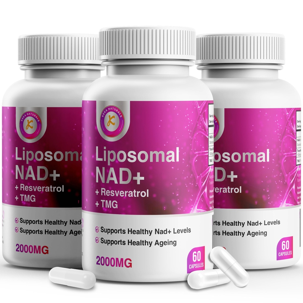 Pure NAD Resveratrolo e TMG, 2000mg, 3 in 1 Formula Avanzata, Supporto Immune & Energia, Pelle & Salute complessiva, 60 capsule