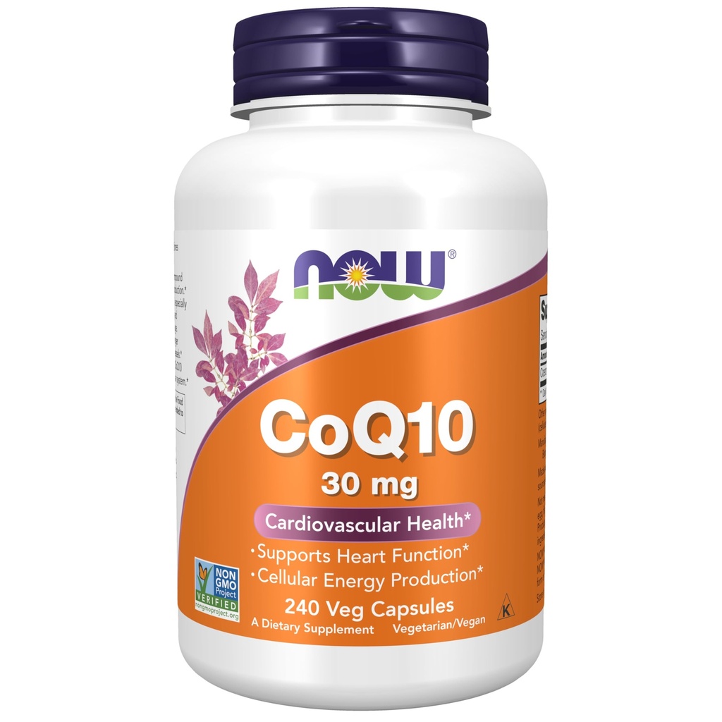 NOW Integratori, CoQ10 30 mg, Grado Farmaceutico, Forma All-Trans prodotta da Fermentazione, 240 capsule di Veg