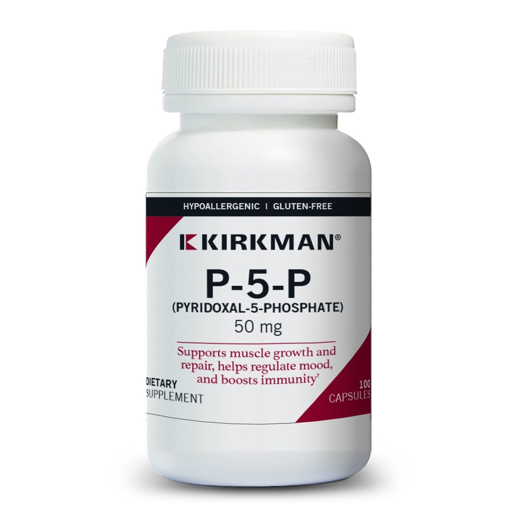 Kirkman – P-5-P (Pyridoxal 5-Phosphate, Vitamina B-6 Metabolite) 50 mg - Ipoallergenico 100 Count