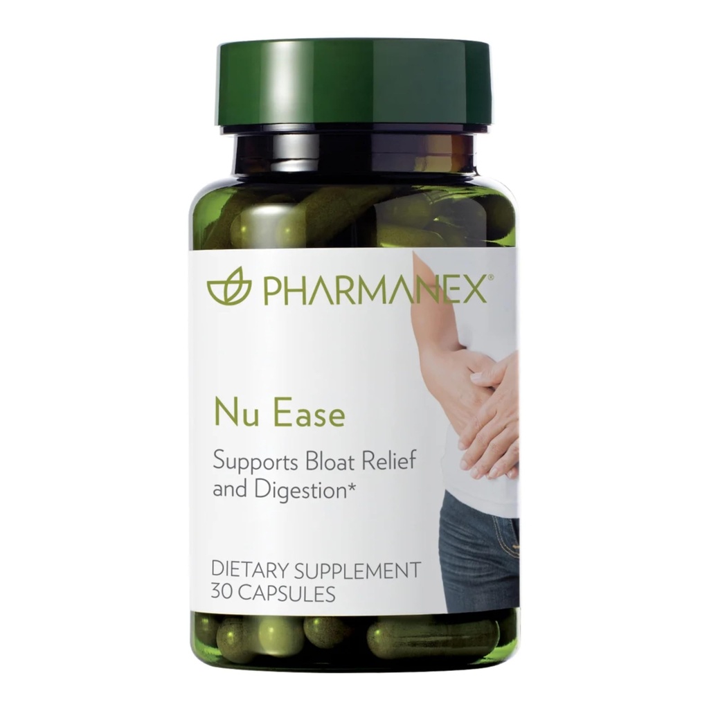 Nu Skin - Nu Ease Digestive Supplemento | Bloating Relief, Integratore alimentare | Estratto di piante naturali, Non Lassativo | Antiossidante Supplemento, Gut Support | Supplemento per le donne (30 capsule)