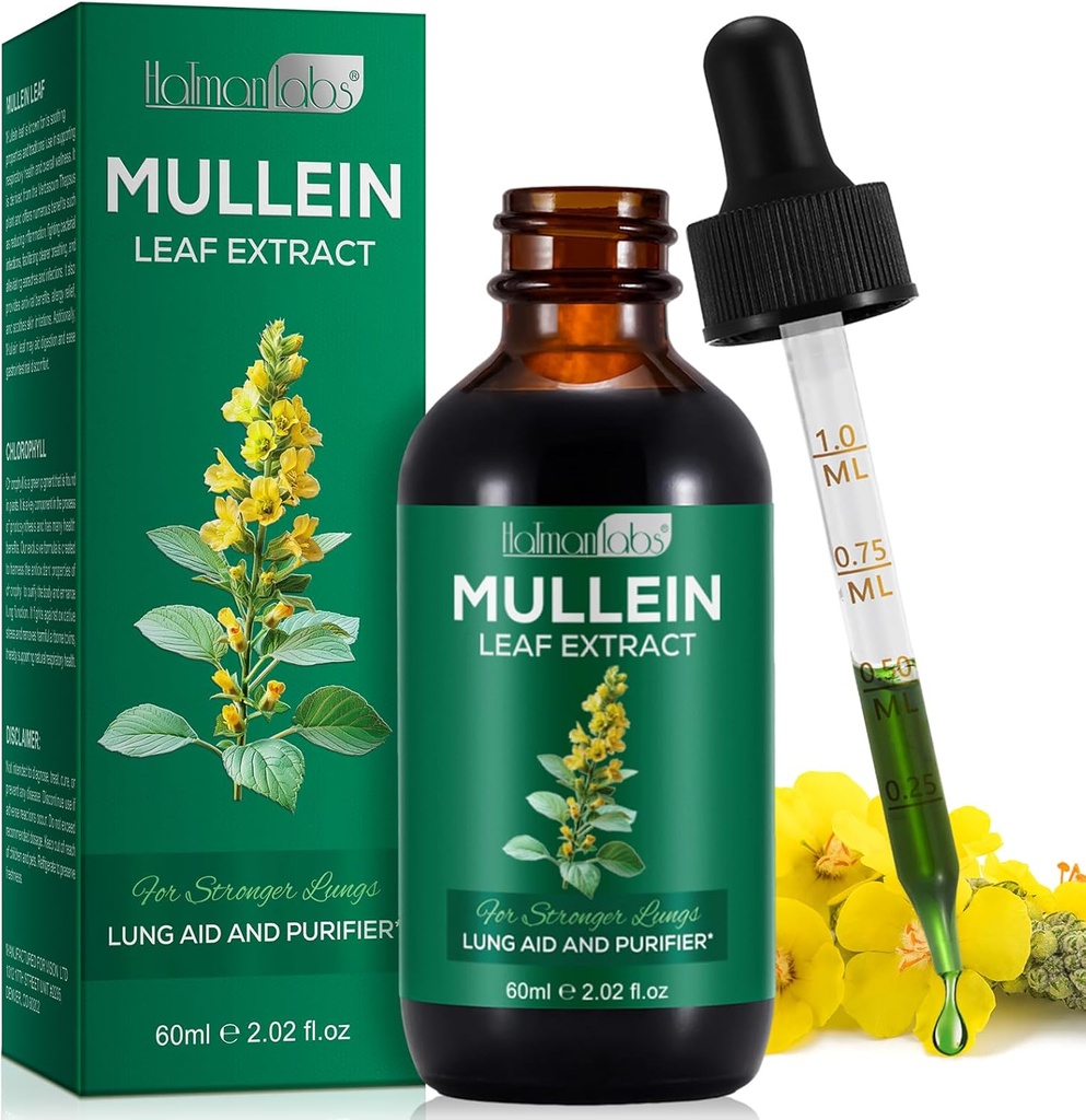 Estratto di foglie di Mullein Leaf Estratto di foglie di Mullein per polmoni Gocce di Mullein Foglia di polmone Supplemento 2.02 Fl.Oz