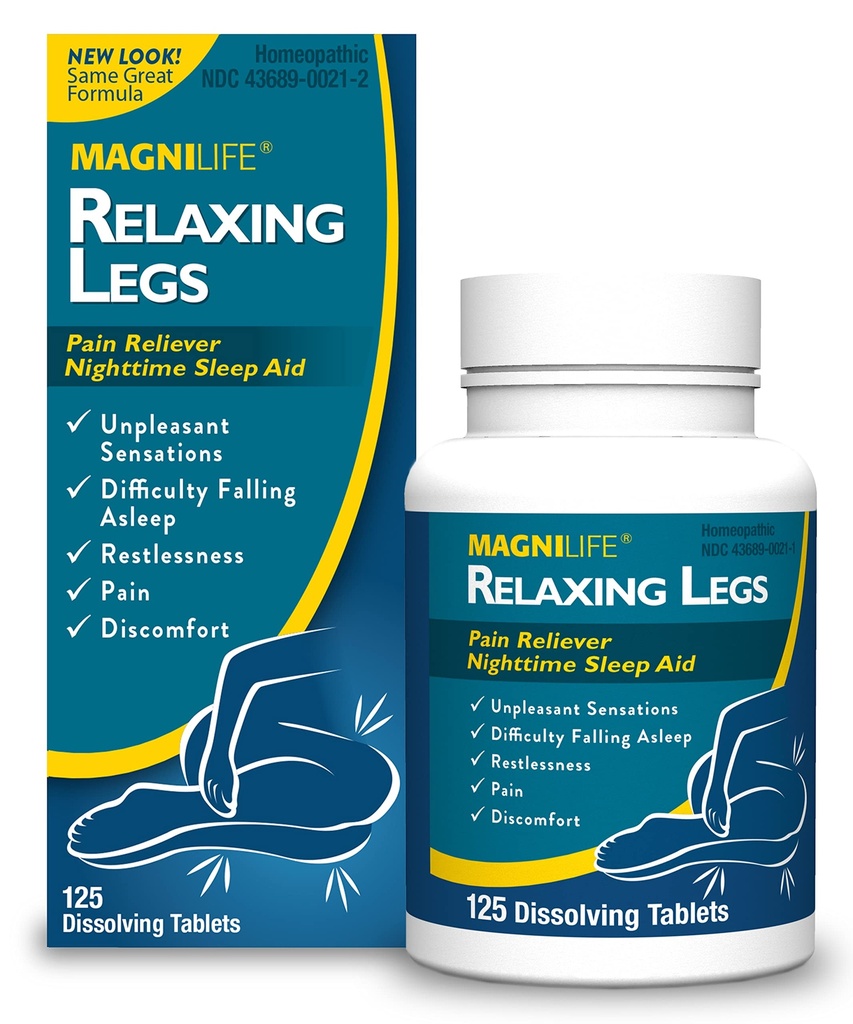 MagniLife Gambe rilassanti, Gambe irrequiete, Sonno naturale e Dolore Reliever, Calma Jerks, Inquietudine, e Discomfort - 125 compresse dissolve rapido