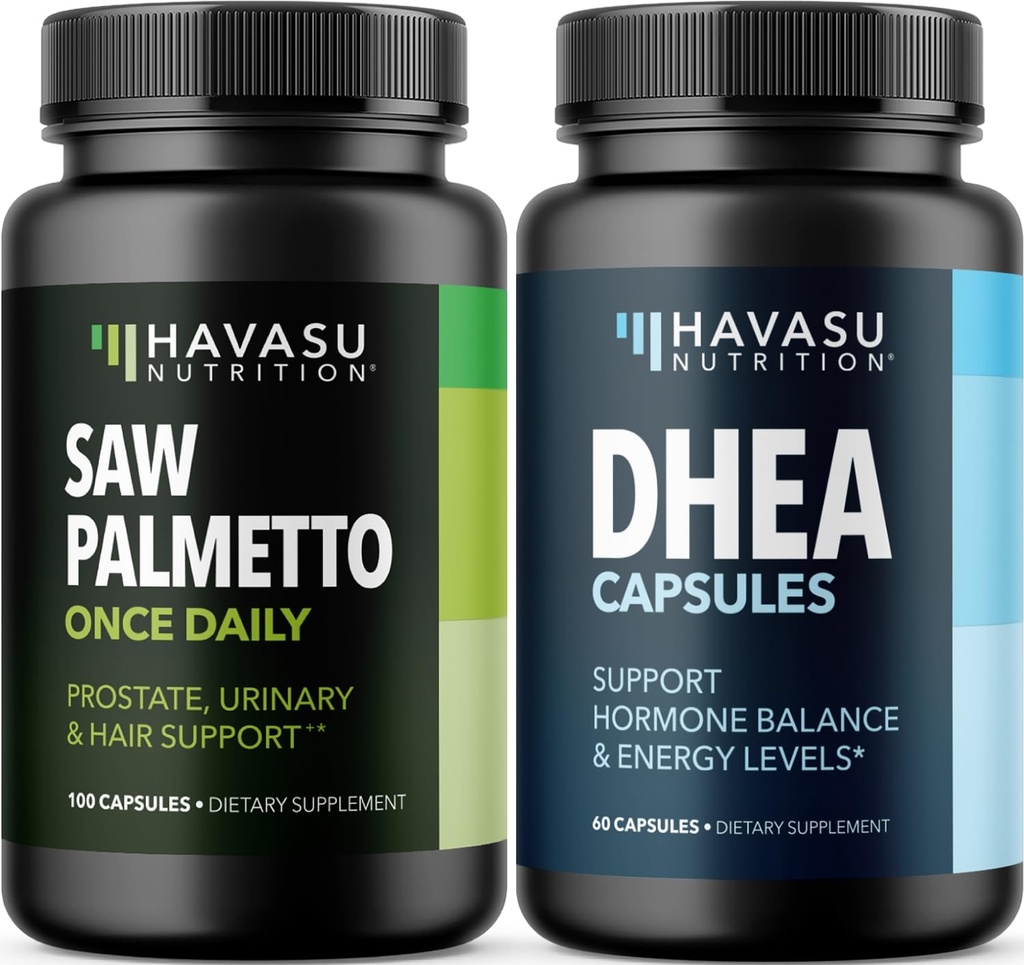 HAVASU NUTRITION DHEA 50mg Supplemento (60 Serve) & Saw Palmetto Capsule (100 Serve)