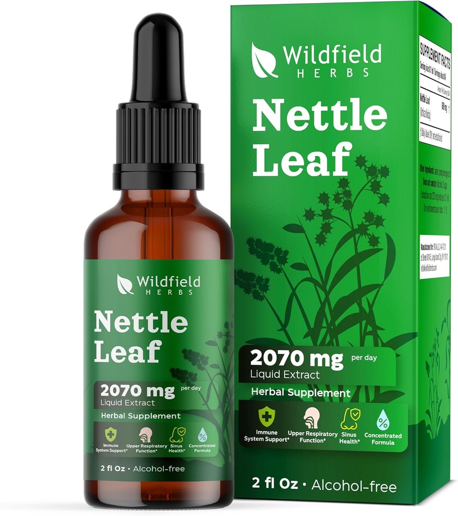 Estratto di foglie di ortica Gocce 2000mg (Urtica dioica L.) Integratore di erbe Absorbs Meglio di capsule, 1 Mese di alimentazione, 84 Serve, Alcol-Free Tincture - 2 Oz, Confezione da 1