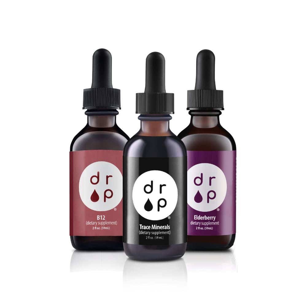 Goccia Integratori Organic Trace Gocce minerali, Gocce di sambuco e Vitamina B12 Gocce Bundle