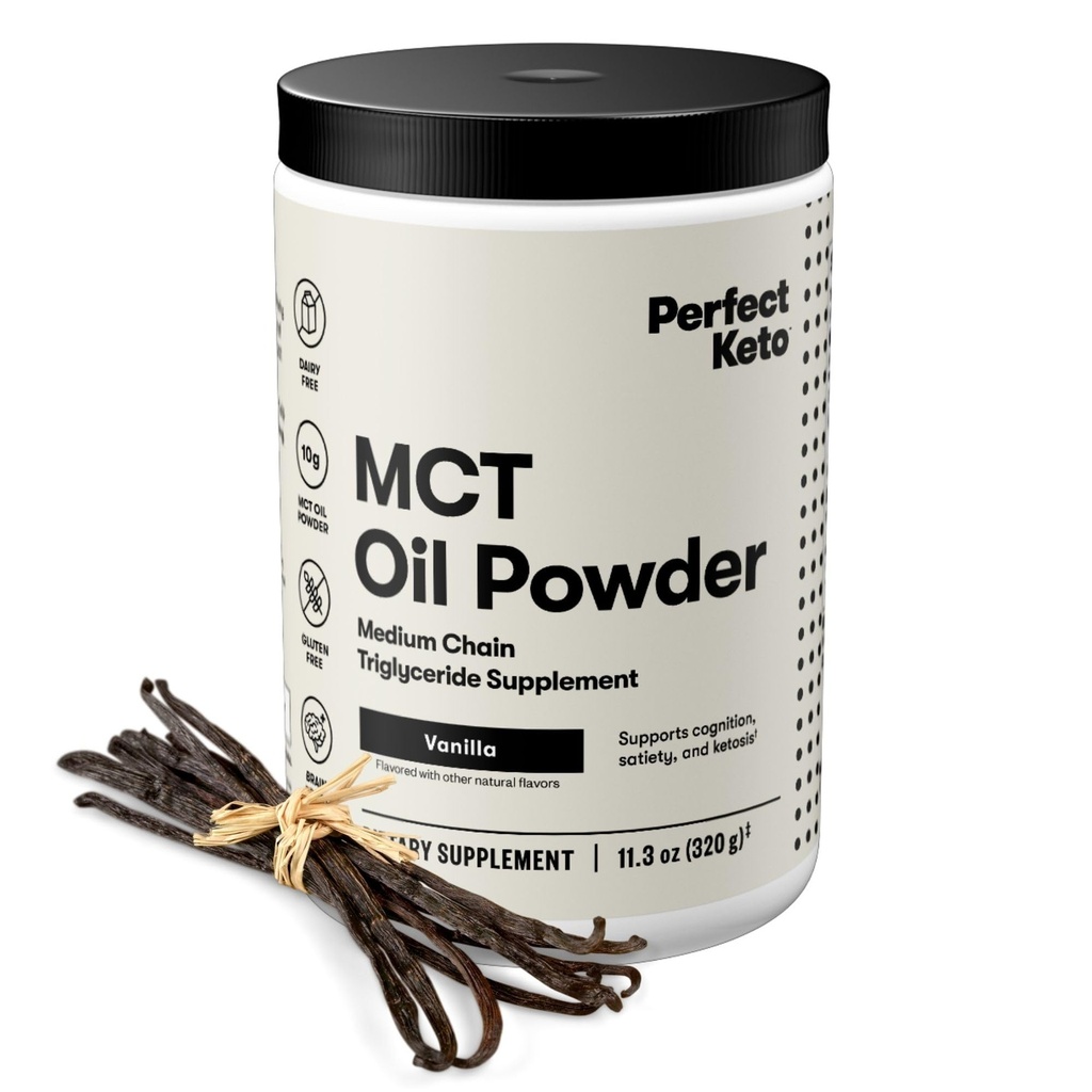 Polvere di olio di Keto 7g MCT, supplemento di trigliceridi a catena media, crema di caffè non latticini per la dieta Keto, miscela di olio di MCT Ketogenic per caffè, Smoothie, Shakes proteici e tè, Vanilla, 30 Servings