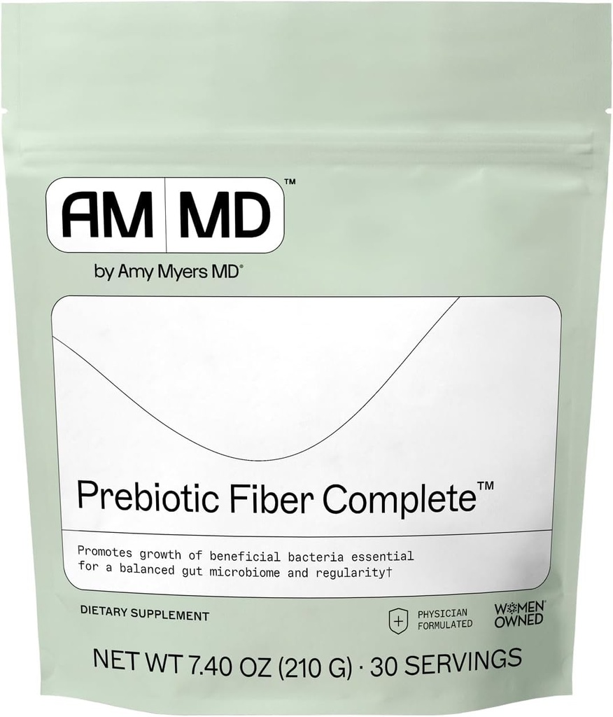 Amy Myers MD Prebiotic Fiber Powder - Gut Support - Organic Acacia Fiber - Keto Friendly - Gluten Free, Egg Free, Non-Dairy, Non-OGM - 30 Serve