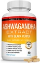 Pillole di radice di Ashwagandha Organico 1950 Mg con estratto di pepe nero - Pure Natural Ashwagandha Supplemento, Support Energy, per le donne degli uomini, 60 capsule