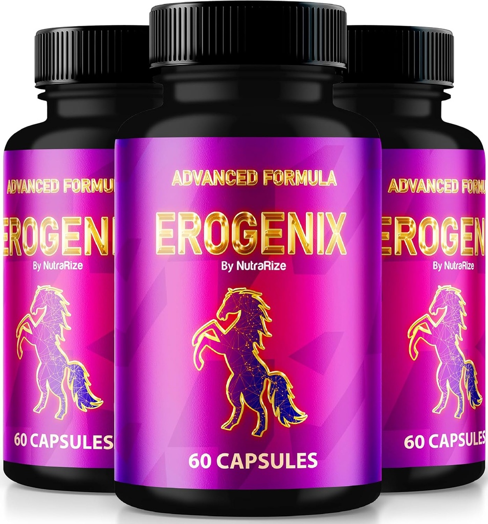 (3 Pack) Capsule Erogenix, Sblocca le tue prestazioni massime, Tutto integratore naturale per sostenere l'energia a lungo termine e la salute generale, Recensioni ufficiali Ero Genix (180 capsule)