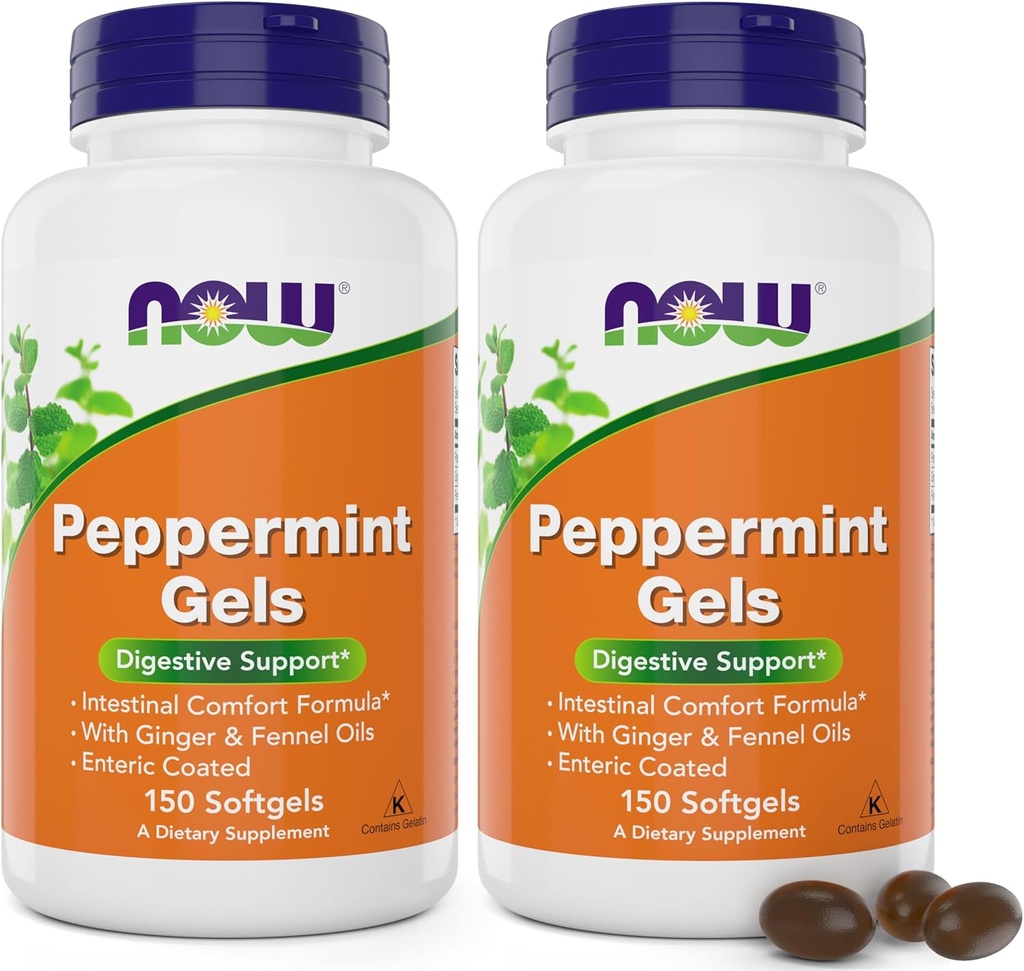 Ora Gel menta piperita con olio di zenzero e olio di finocchio, 150 Softgels (pacchetto di 2), rivestita enterica