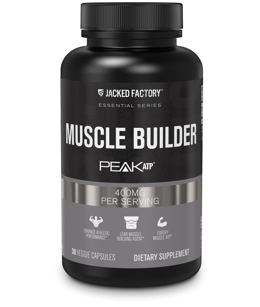 Jacked Factory Essentials Muscle Builder - ATP Muscle Builder per gli uomini con picco ATP per supportare il guadagno del muscolo, migliorare le prestazioni atletiche, & aumentare la resistenza - 30 capsule