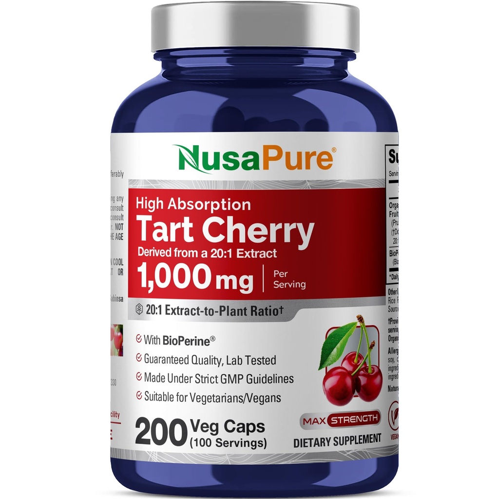 Estratto di tortino biologico NusaPure 20:1, 1000 mg Equivalente a 20.000 mg 200 Caps Veggie (Vegan, Non OGM) Bioperine