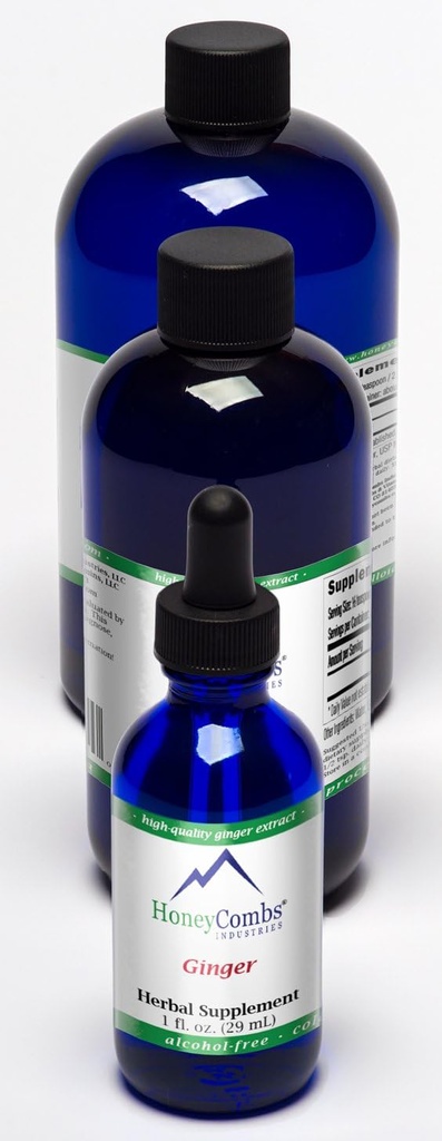 HoneyCombs Ginger – Supporta la Circolazione, il fegato, il colon, la digestione e altro – Estratto di liquido privo di alcol