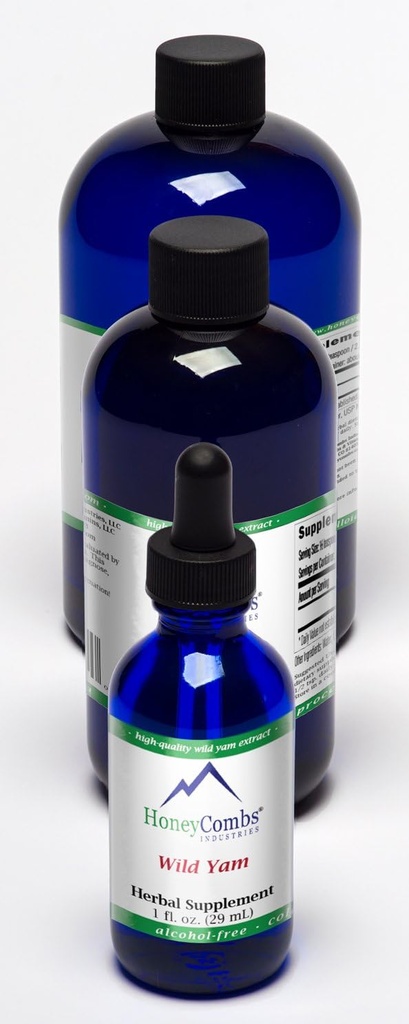 HoneyCombs Wild Yam – Supporta la salute riproduttiva femminile, il sollievo di PMS e altro – Estratto di liquido privo di alcol 16 Oz