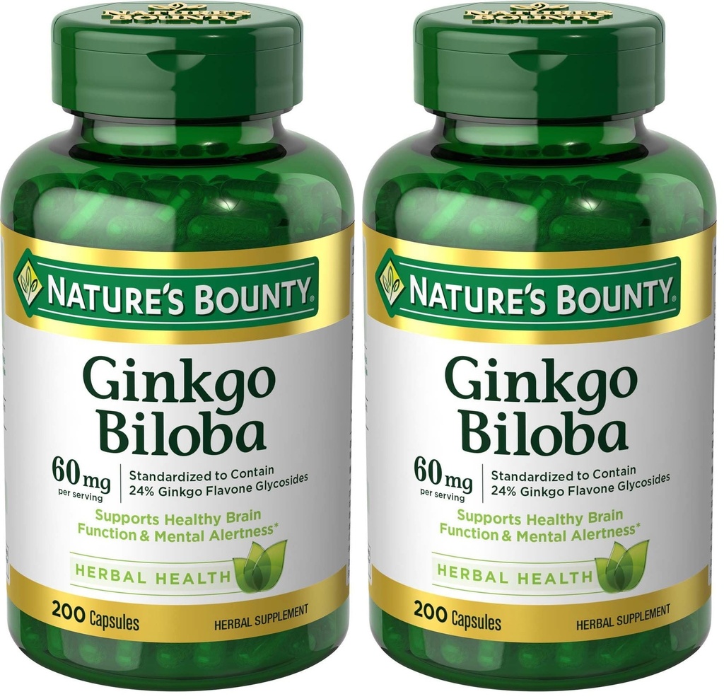 Bounty Ginkgo Biloba 60 Mg, 200 capsule (17243) (Pack of 2)