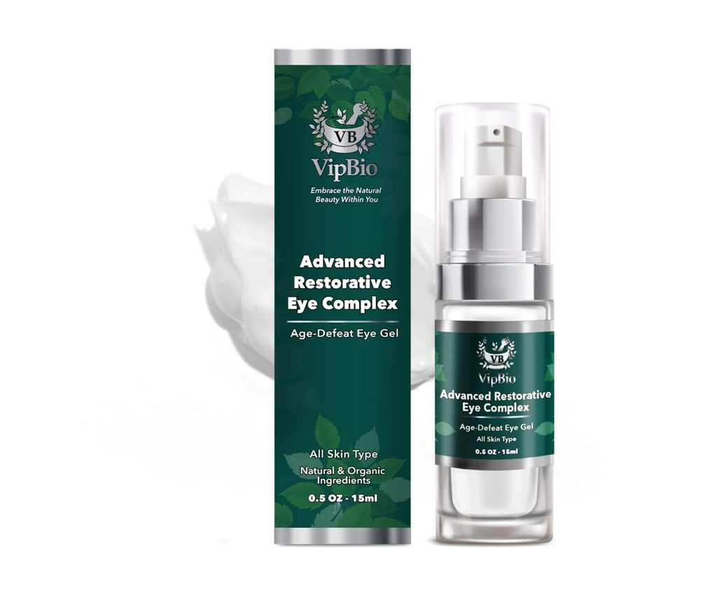 VipBio Organic Advanced Restorative Eye Complex Anti-aging Gel per cerchi scuri e Puffiness 0.5 fl. oz.