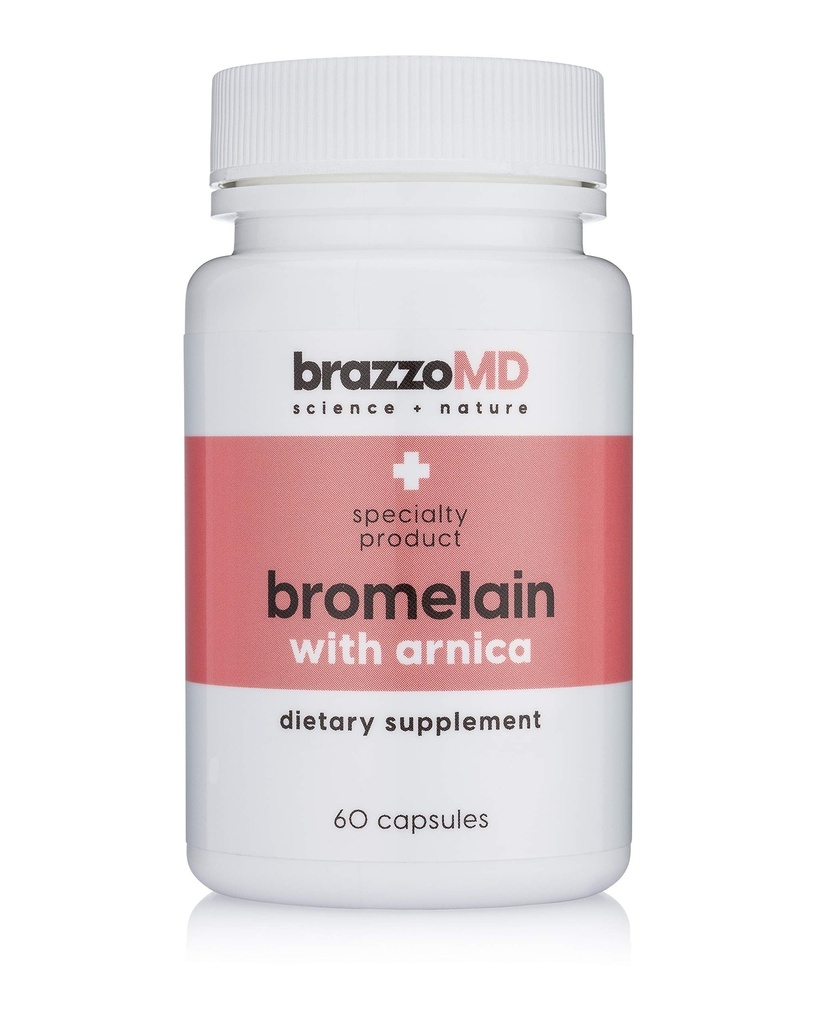 brazzoMD Bromelain con Arnica - Integratore alimentare - 60 Capsule