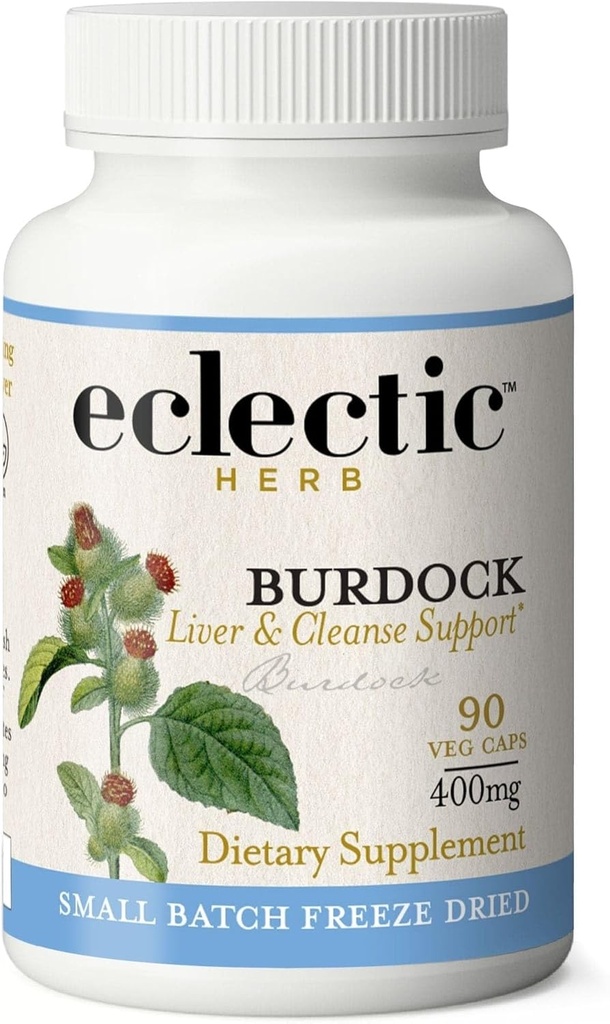 ECLECTIC INSTITUTE Fresh Freeze-Dried Non-GMO Burdock | Supporto digestivo | 90 CT (400 mg)