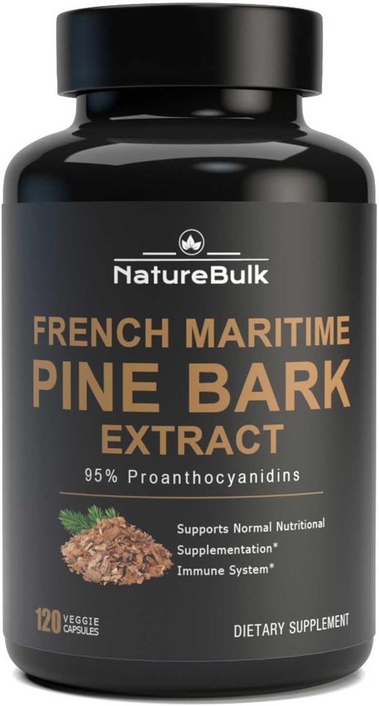Estratto di corteccia di pino marittimo francese 400 mg, 95% Proanthocyanidins - Standardized 30X Extract, 120 capsule vegan