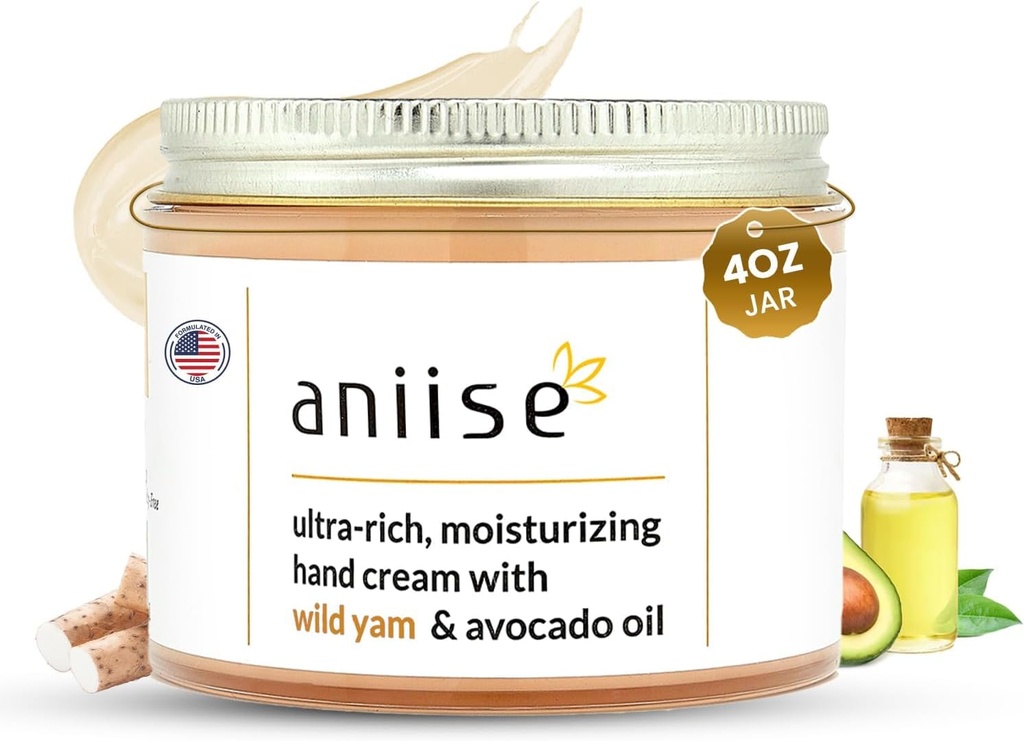 Crema a mano di Yam Wild con olio di Avocado – Crema idratante e idratante per mani morbide, liscia, giovanile – combatte l'asciutto – Vegan, Cruelty-Free – 4 fl oz (120 mL)