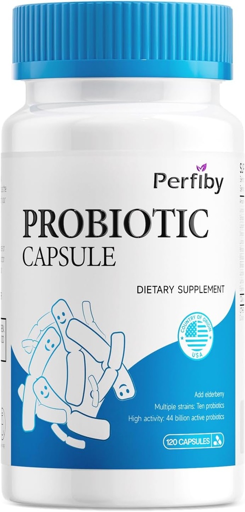 Probiotici con Elderberry per Sostegni Digestivi & Immune Salute Occasionale costipazione, Diarrea, Gas & Bloating, 120 capsule, 60 giorni di alimentazione