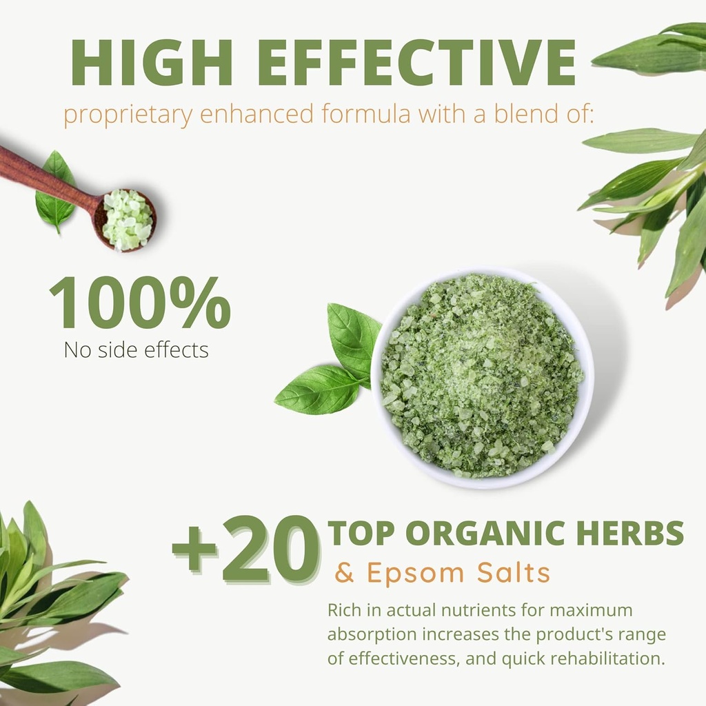 Sitz Bath Salts for Hemorrhoids 15.6 Oz- Soothing Relieving Bleeding Shrinking Internal External Treatment +20 Natural Herbs, Epsom Salt - Suppositories Remedy Postpartum Fissure