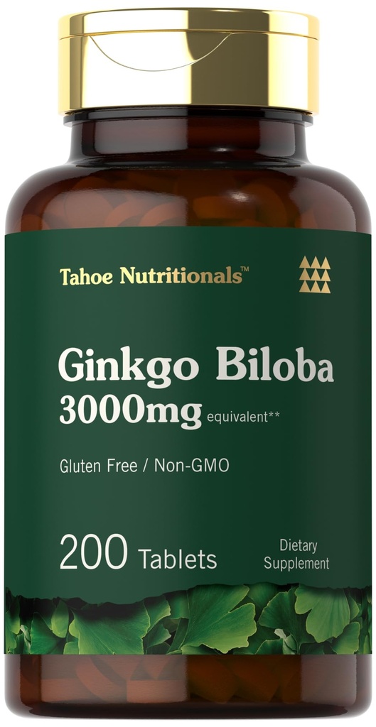 Carlyle Ginkgo Biloba 3000mg | 200 compresse vegetariane | Extra Strength | Non-GMO, Gluten Freen Formula | by Tahoe Nutritionals