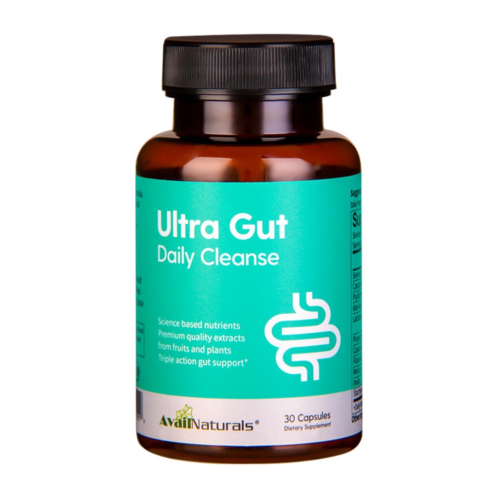 AvailNaturals Ultra Gut Daily Cleanse 15 giorni Cleanse-with Senna Leaf Extract, Cassia Seed, 2.5 miliardi di Probiotici e fibra alimentare,30 capsule