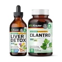 BIO KRAUTER fegato Detox Tincture 4 Fl. Oz. & Cilantro 100 capsule