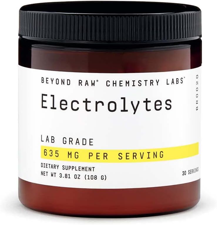 BEYOND RAW Chemistry Labs Electrolytes Powder, Lab Grade, Gluten Free, Sugar Free Electrolyte Drink Mix, Supporta prestazioni e idratazione, 30 Serve