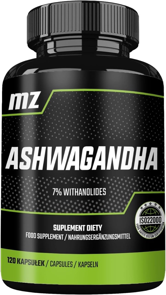 Estratto di Ashwagandha 142 mg per capsula - 120 capsule - 4 mesi di alimentazione - Integratore alimentare da MZ