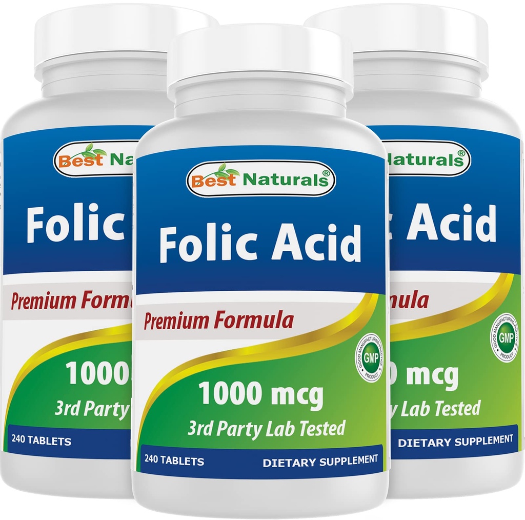 I migliori naturali acido folico 1000 mcg (Vitamina B9), 240 compresse (1000 mcg)