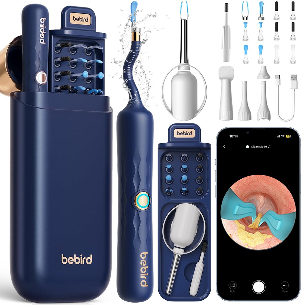 Bebird Earsight Plus D39R Ear Wax Removal Tool Camera, FSA HSA Articoli idonei, Ear Cleaner con Otoscopio Flessibile Ear Camera, Ear Pick Tweezers Wax Remover, Ear Cleaning Kit per Famiglia