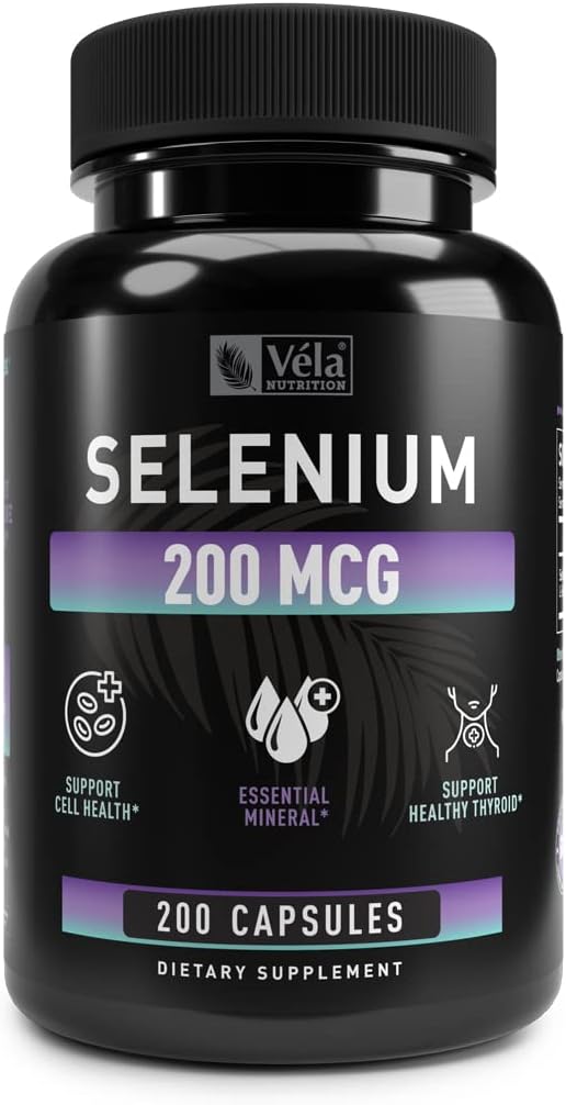 Integratore di capsule di selenio | 200mcg | Supporto Antiossidante sano, Immune, riproduttivo e salute della tiroide* | Non-OGM, terza parte testato | 200 capsule