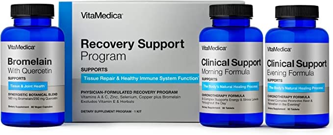 VitaMedica | Programma di supporto di recupero | Integratori di supporto per chirurgia post naturale | Supporto clinico| Bromelain con Quercetin | Arnica Montana | Vitamina A, Vitamina C, Zinc | Gluten Free | Made in USA