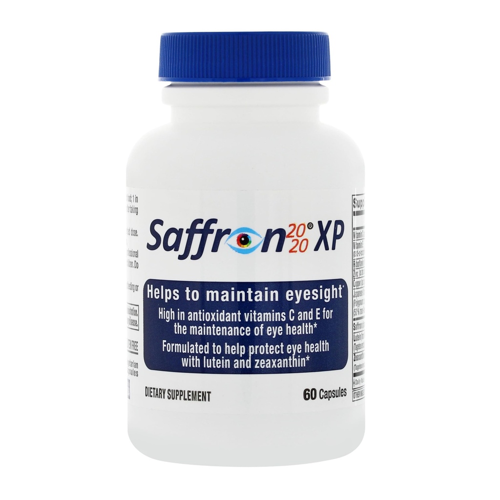 Saffron 2020-XP Integratore con Zafferano, Resveratrolo, Vitamine e Minerali, Zeaxantina e Luteina -60 Capsule Vegetariani