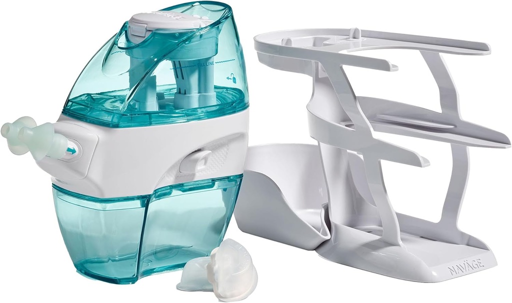 Navage Essentials Bundle - Nasal Irrigation System - Saline Nasal Rinse Kit con 1 Navage Nose Cleaner, 30 Salt Pods e 1 Countertop Caddy