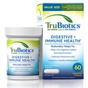 TruBiotics Probiotics for Digestive & Immune Health, Supports Regolarità & Aiuta a Alleviare Discomfort addominale, Gas & Bloating, 2 Strains Probiotici Clinicamente Studiati, Prebiotici Plus, 60 Capsule