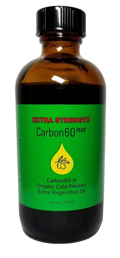 Carbon60 Plus Olio Extravergine di Oliva Carbon60 4 Ounces (119 ML) Solvent Free Research Grade C60 Lipofullerene by carbon60plus.com