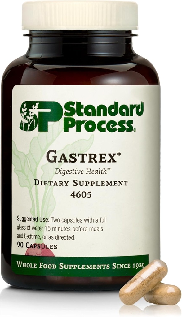 Gastrex di processo standard - Supplemento per la digestione & GI Tract Support - Contiene niacina - Non-Dairy & Non-Soy - 90 capsule (45 Serve)