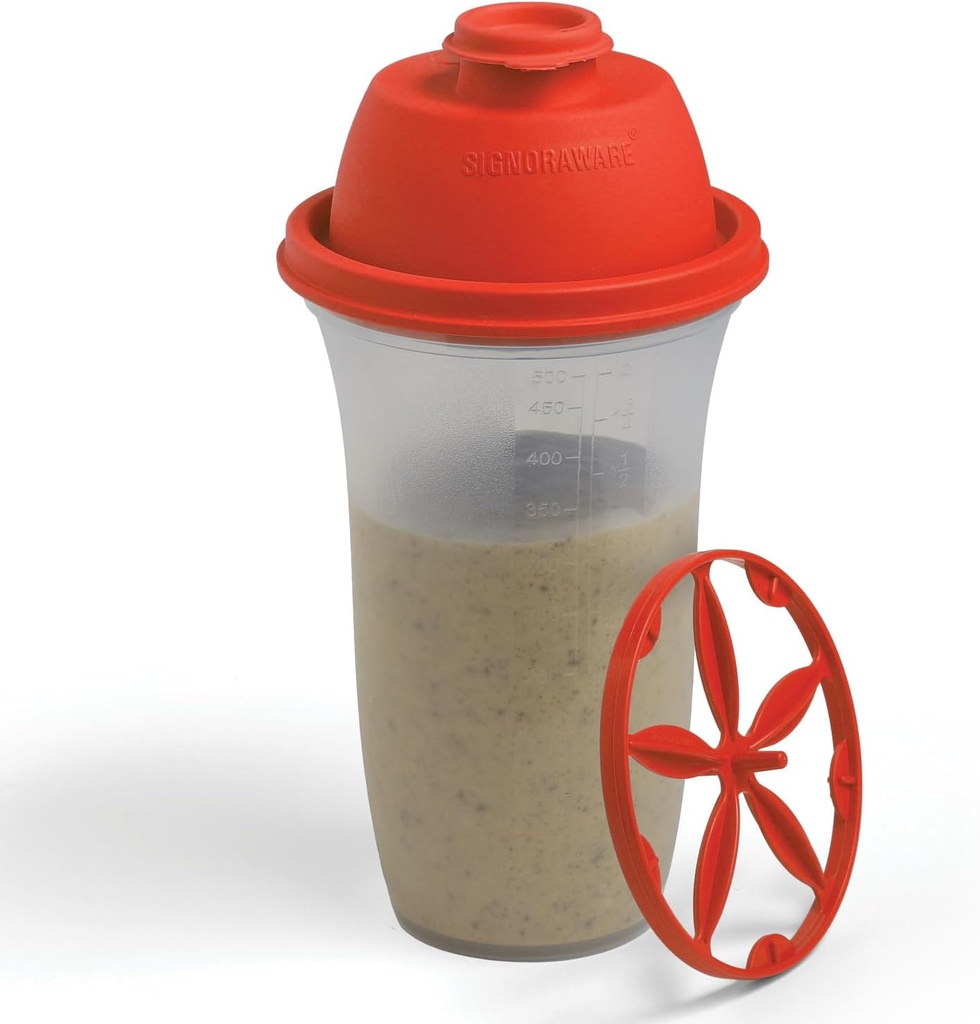SIGNORA WARE Shaker Bottiglie | 17-Ounce Plastic Protein Shake Bottiglia per la sostituzione dei pasti Shakes & Smoothies, Bevande, Miscelazione Insalata Abiti & Salse, Margarita, & More