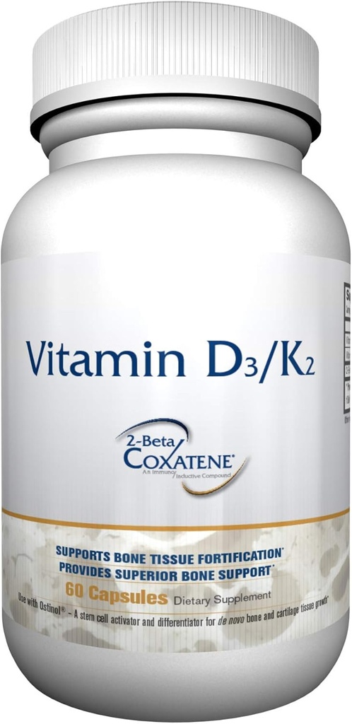 ZYCAL Vitamina D3/K2 Supplemento (60 capsule), Migliorare la salute del tuo Bone e congiunta, Supporto Bone superiore, Promuovere la funzione sana, Aumentare il sistema immunitario, Non OGM, Senza glutine