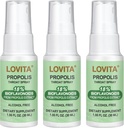 Lovita Propolis Throat Spray, Canadese Propolis Spray, Alta Potente 500 mg Propolis per ml con 9:1 High Concentrate, Spruzzo naturale Sore Throat per Supporto Immune, Alcohol-Free, 1 Fl Oz (Pack of 3)