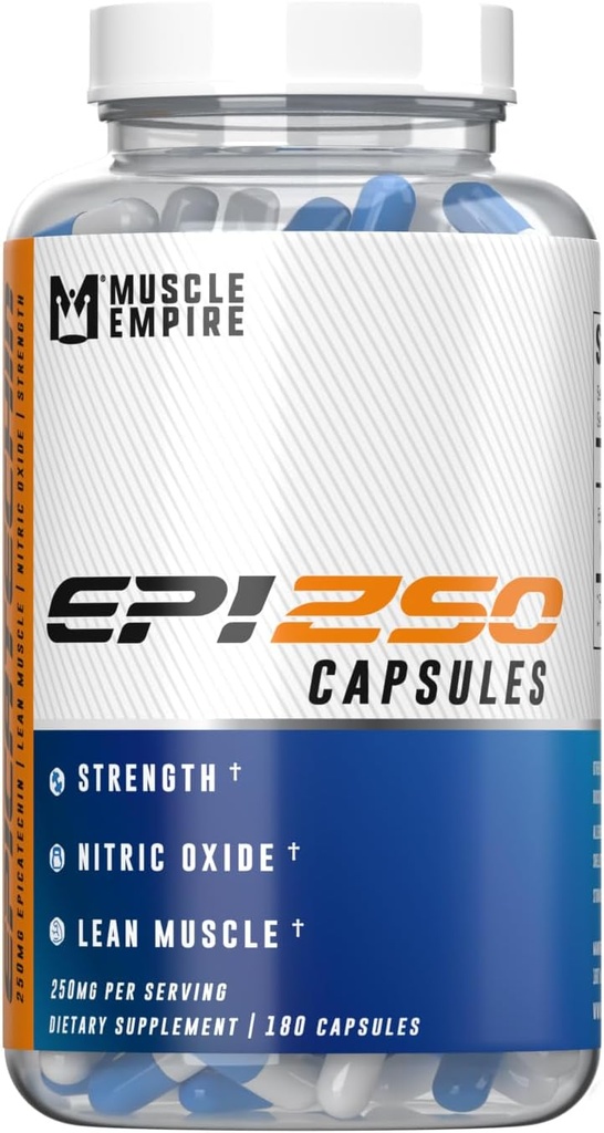 Epicatechin Extract Capsules | EPI 250mg | 180 Pill Count | Supports Lean Muscle Growth, Nitric Oxide Booster & Myostatin Inhibitor