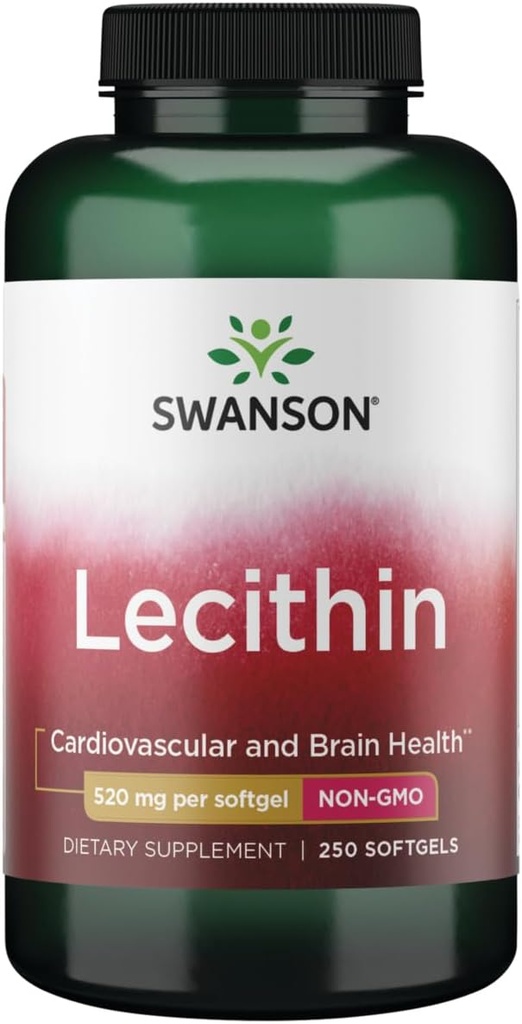 Swanson Lecithin Non OGM 520 Milligrammi 250 Sgels